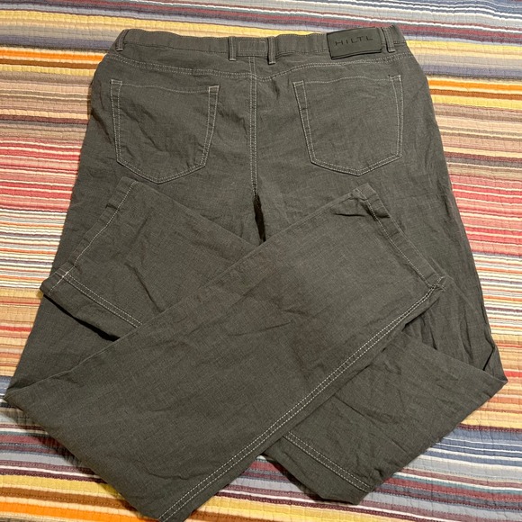 Hiltl Men's Charcoal Gray Button Fly Stretch Chinos Pants Trousers‎ Size 38/36